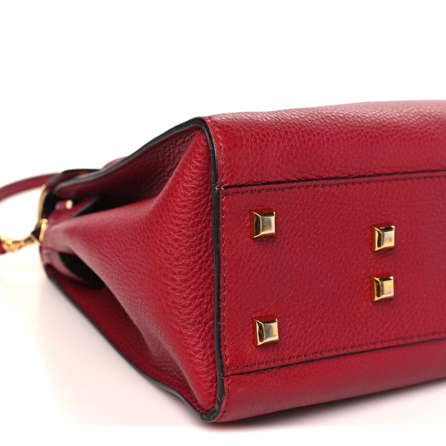 Grained Calfskin Medium My Rockstud Frame Bag Rosso Valentino