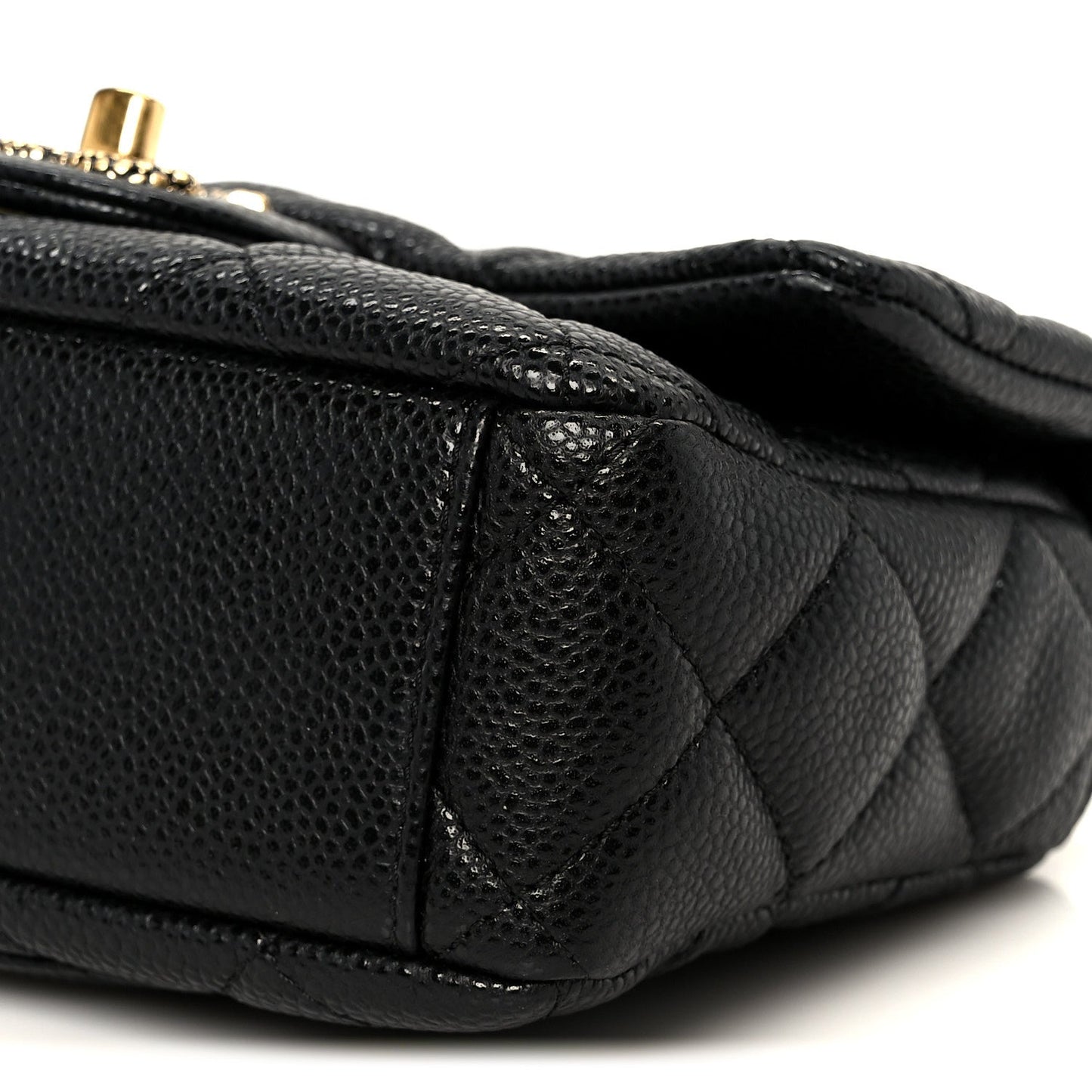 Grained Lambskin Quilted Mini Flap Black