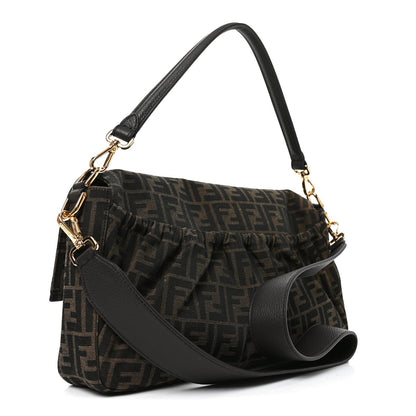 Fabric Jacquard FF 1974 Maxi Baguette Tobacco Moro Black
