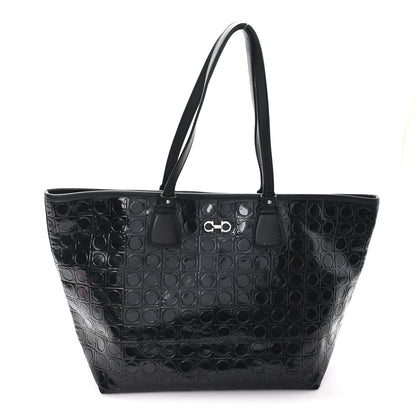 Patent Gancini Embossed Tote Black
