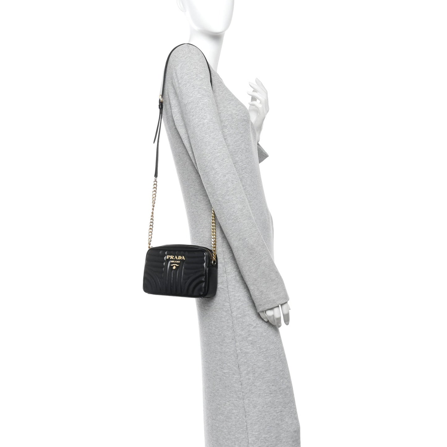 Soft Calfskin Diagramme Crossbody Bag Black