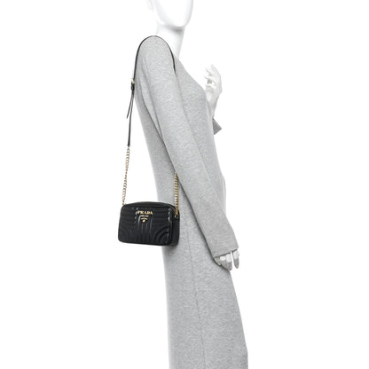 Soft Calfskin Diagramme Crossbody Bag Black