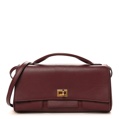 Smooth Calfskin Small Bel Air Clutch On Strap Dark Burgundy