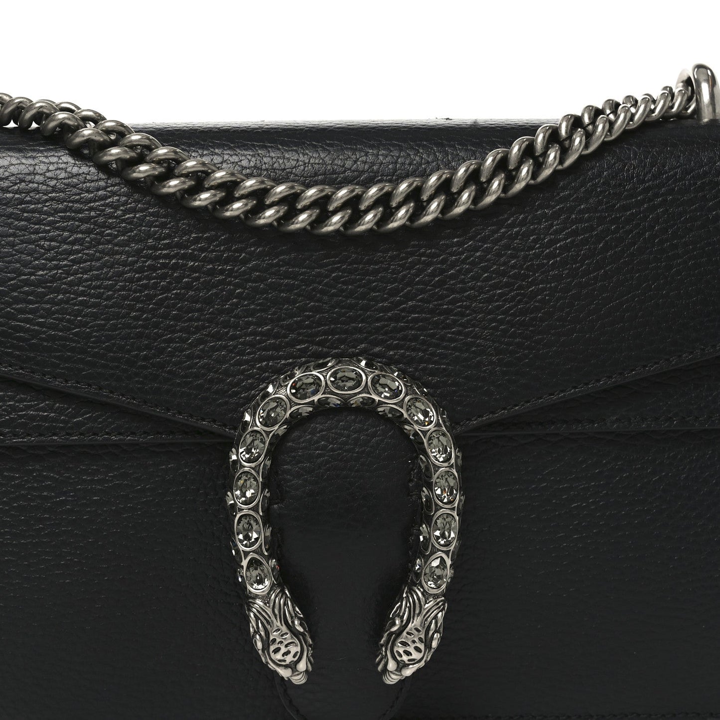 Pebbled Calfskin Small Dionysus Shoulder Bag Black