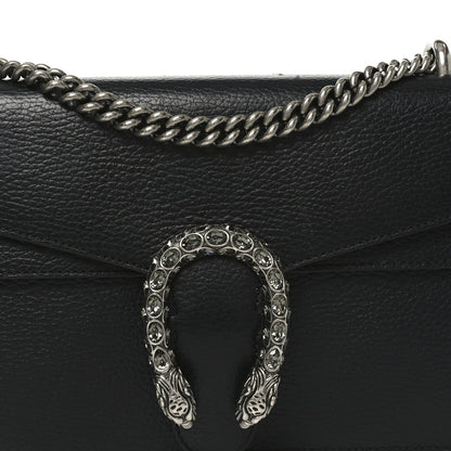Pebbled Calfskin Small Dionysus Shoulder Bag Black
