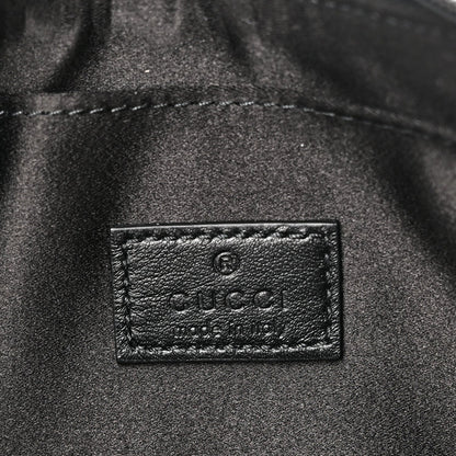 Jacquard Black Denim GG Monogram Horsebit Slim Small Shoulder Bag Black Grey