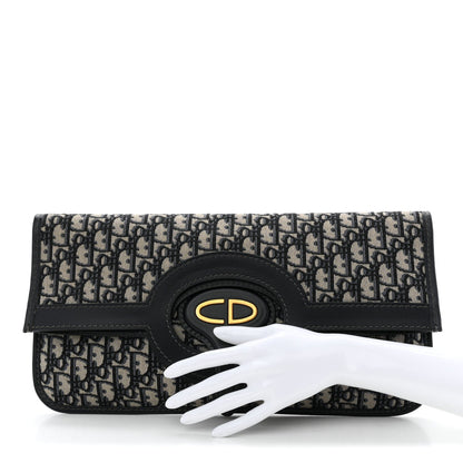 Oblique Fold Over Clutch Blue