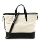 Aged Calfskin Quilted Large Gabrielle Shopping Tote White Black