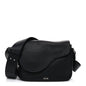 Grained Calfskin Saddle Messenger Bag Black