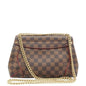 LOUIS VUITTON Caissa Chain Damier Ebene Clutch Shoulder Bag Brown