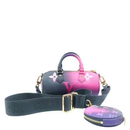 LOUIS VUITTON Papillon BB Spring In The City Monogram Giant Shoulder Bag Midnight Fuchsia
