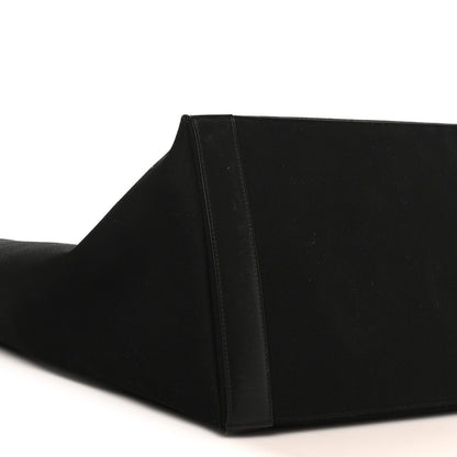 Linen Calfskin Rive Gauche Tote Black