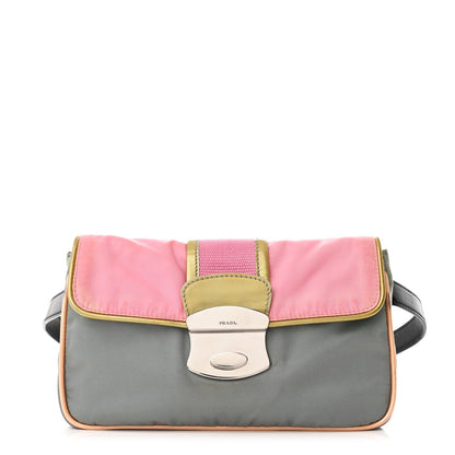 Nylon Vernice Belt Bag Pink Gray
