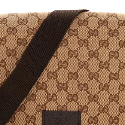 Monogram Flap Messenger Bag Beige Dark Brown