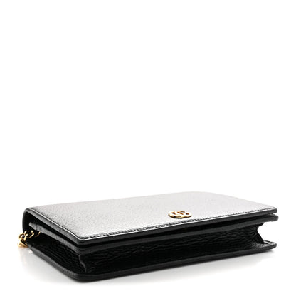 Calfskin Mini GG Marmont Chain Wallet Black