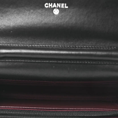 Lambskin Quilted Wallet On Chain WOC Black