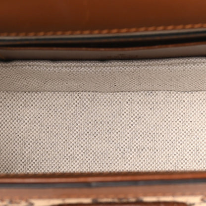 New Canvas Charisma Calfskin Crystal GG Monogram Small Bamboo 1947 Top Handle Bag Camel Ebony