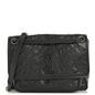 Crinkled Calfskin Matelasse Monogram Medium Niki Chain Satchel Storm