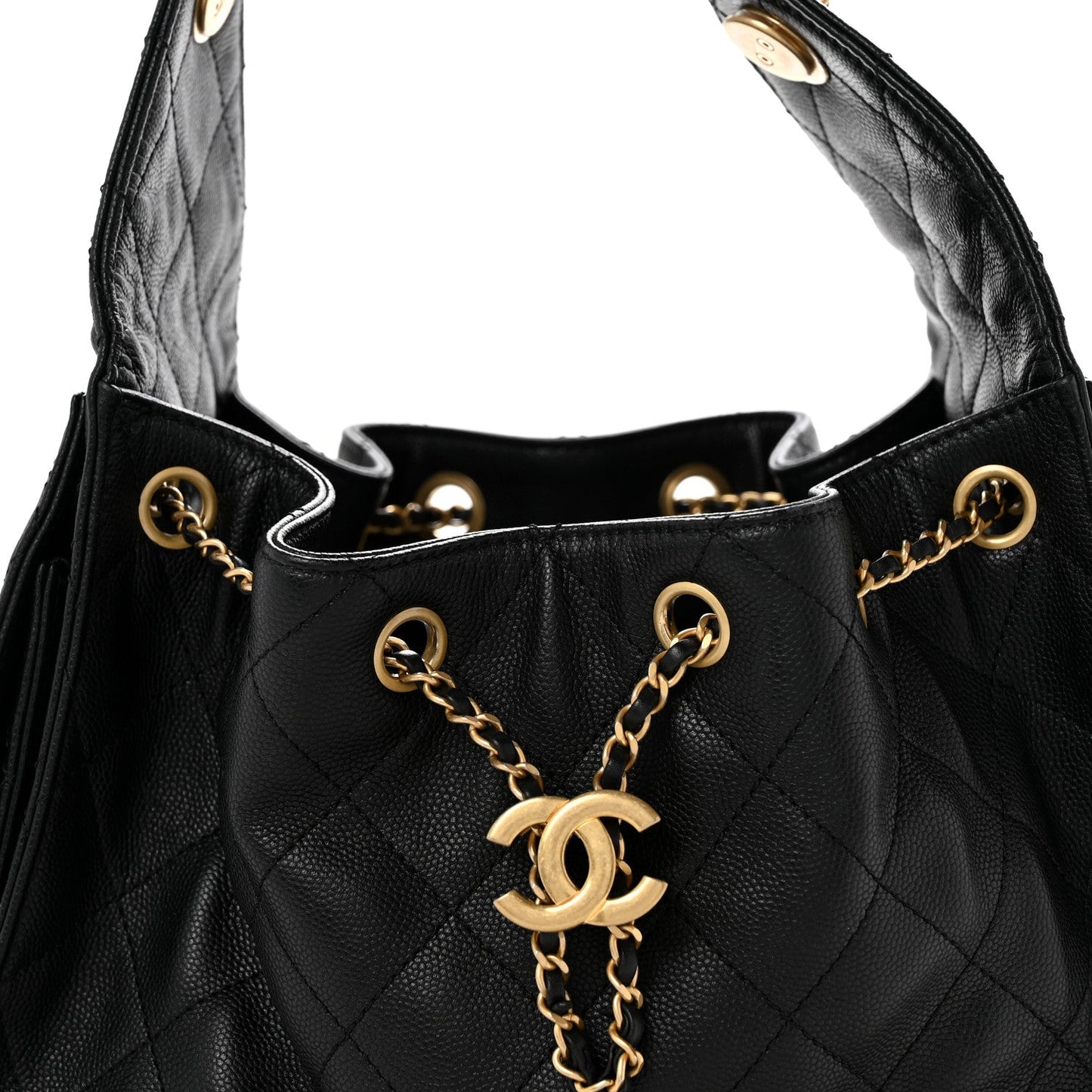 Caviar Quilted Small Chanel 25 Handbag Black