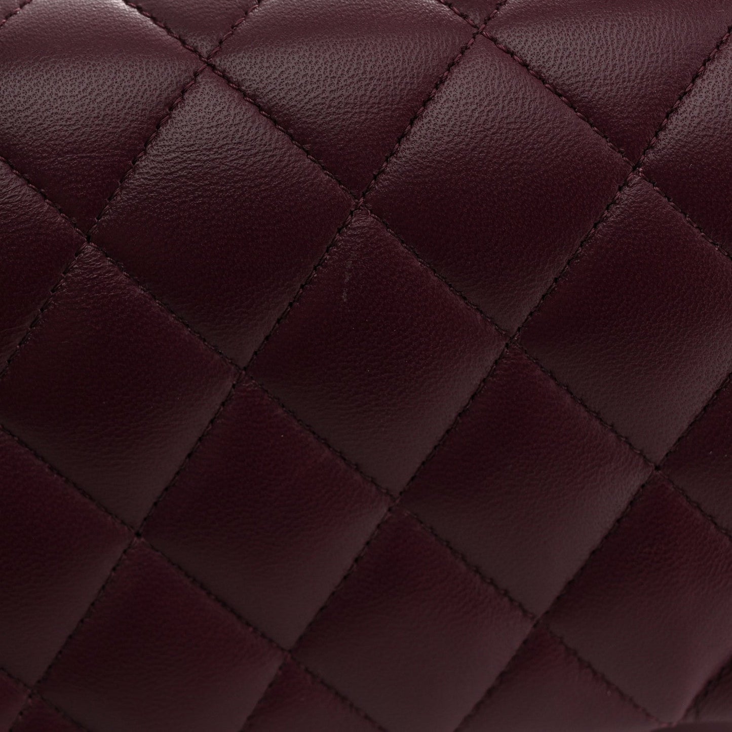 Lambskin Quilted Medium Double Flap Burgundy