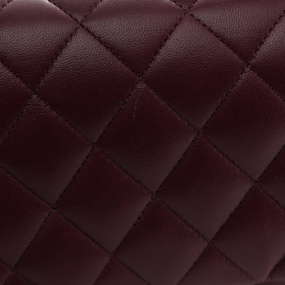 Lambskin Quilted Medium Double Flap Burgundy