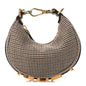 Wool Nappa Micro Houndstooth Nano Fendigraphy Hobo Charm Beige Moro