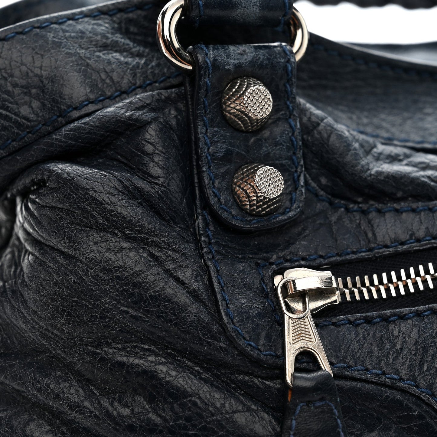 Agneau Giant 12 Silver Hardware Town Bleu Obscur