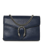 Dollar Calfskin Crystal Mini Dionysus Chain Wallet Blue Agata Black Diamond