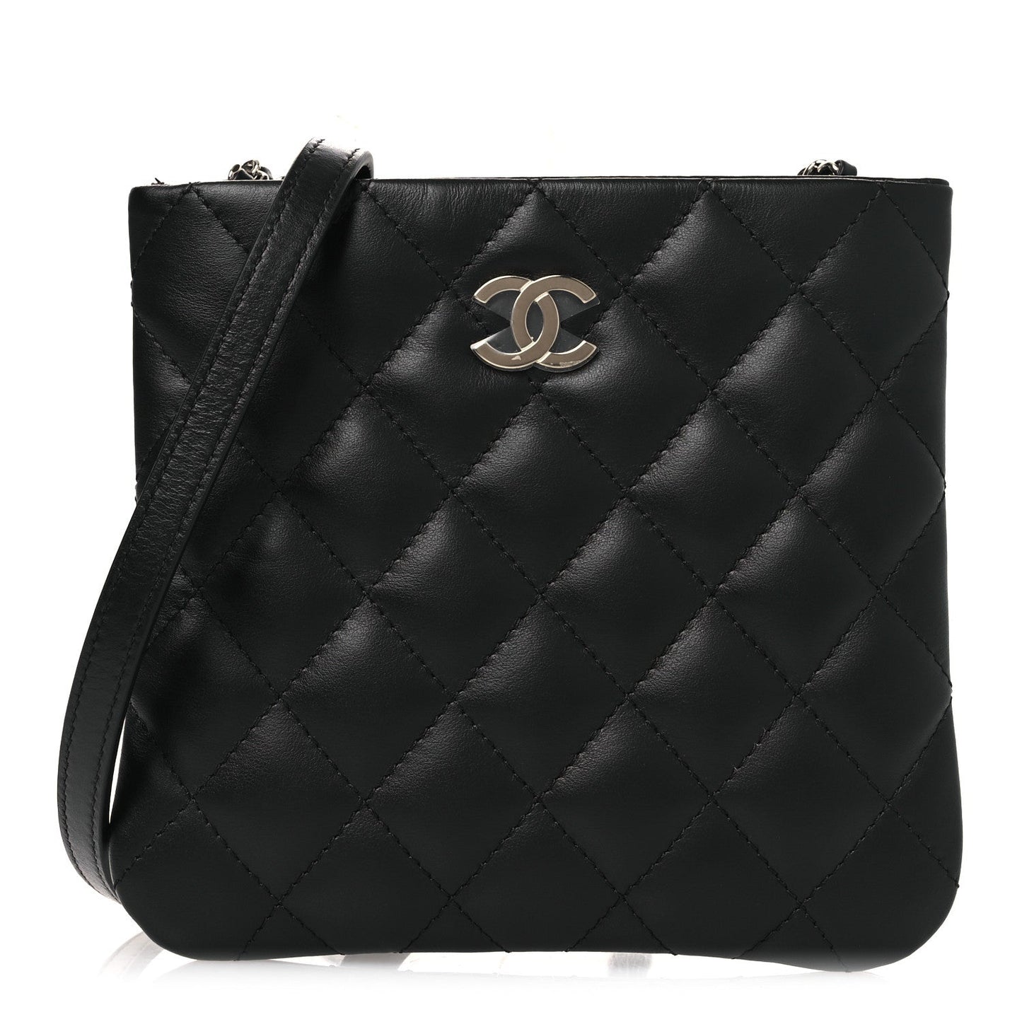 Lambskin Quilted Uniform Crossbody Bag Black