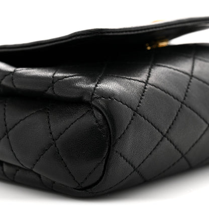 Lambskin Quilted Monogram Mini Nolita Black