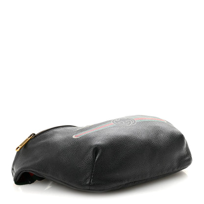 Grained Calfskin Logo Belt Bag Black