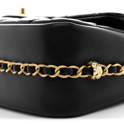 Lambskin Quilted CC Medium Dynasty Flap Black