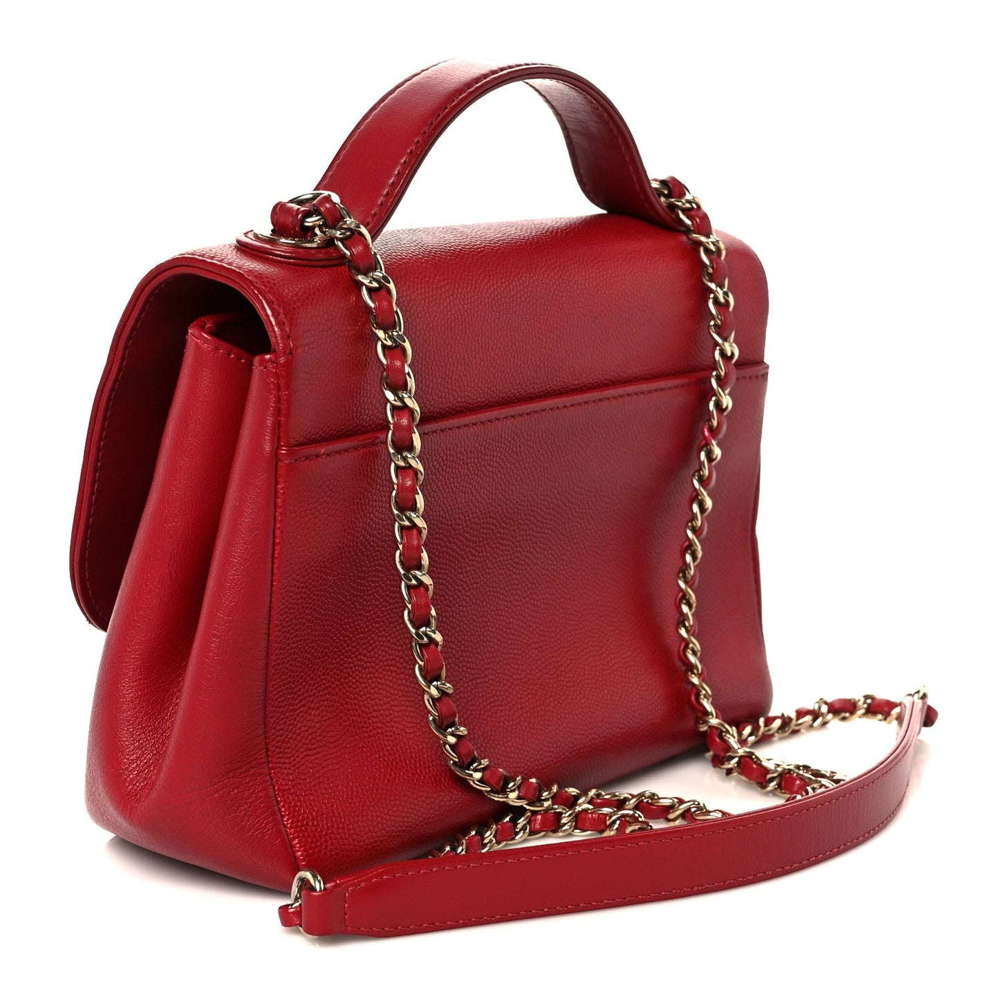 Caviar Quilted Small Business Affinity Flap Red