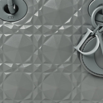 Calfskin Cannage Diamond Medium Lady D-Joy Grey