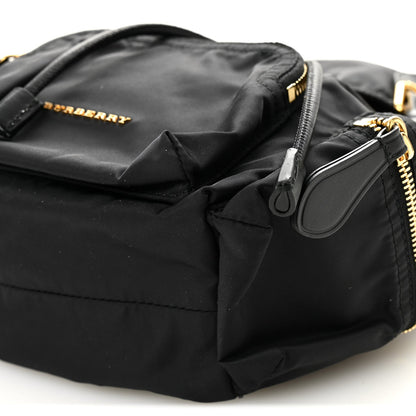 Nylon Small Crossbody Rucksack Backpack Black