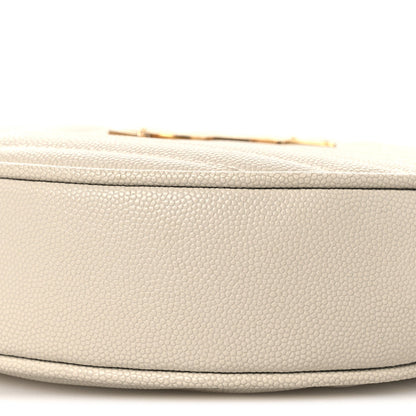 Grain De Poudre Matelasse Chevron Quilted Round Vinyle Camera Bag Crema Soft