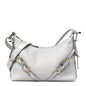 Tumbled Calfskin Mini Voyou Boyfriend Party Bag Light Grey