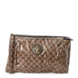 Crystal Monogram Large Hysteria Clutch Brown
