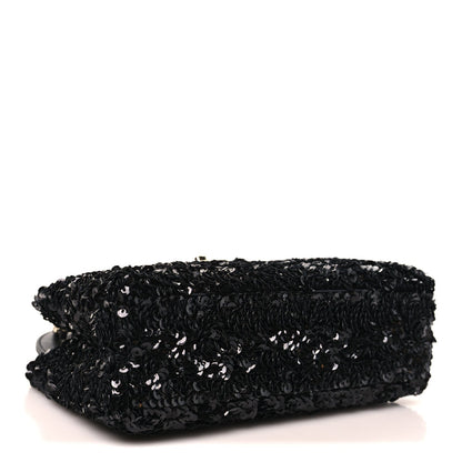 Sequin Nano Kelly Shopper Black