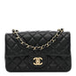 Lambskin Quilted Mini Rectangular Flap Black