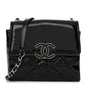 Patent Quilted Hamptons Flap Bag Black