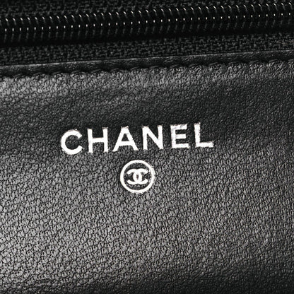 Lambskin Quilted Wallet On Chain WOC Black