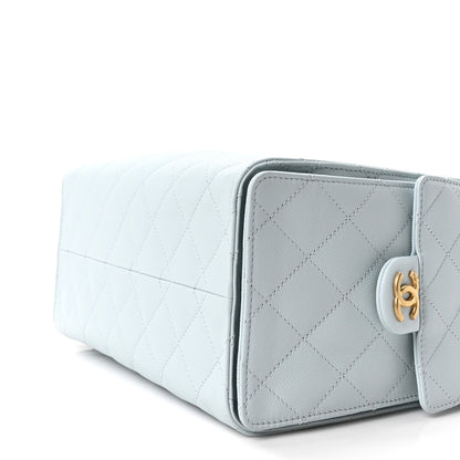 Caviar Quilted Small Chanel 25 Handbag Light Blue
