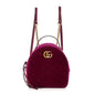 Velvet Matelasse GG Marmont Dome Backpack Fuchsia Violet Cyclamen