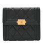 Caviar Quilted Compact Boy Wallet Black