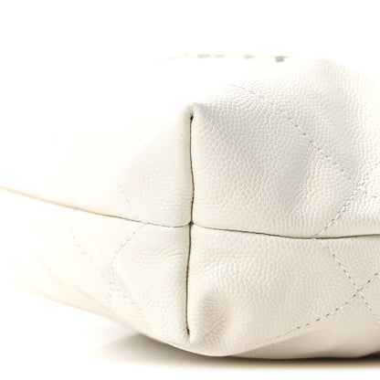 Shiny Caviar Quilted Monochrome Mini Chanel 22 White