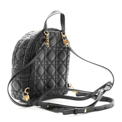 Lambskin Cannage Mini Backpack Black