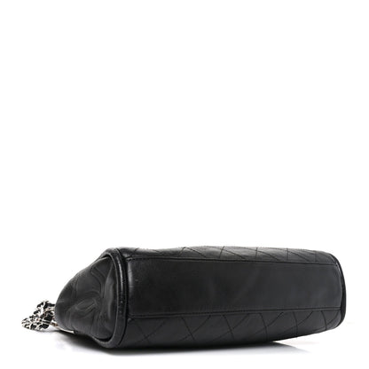 Lambskin Stitched Medium Ultimate Soft Tote Black