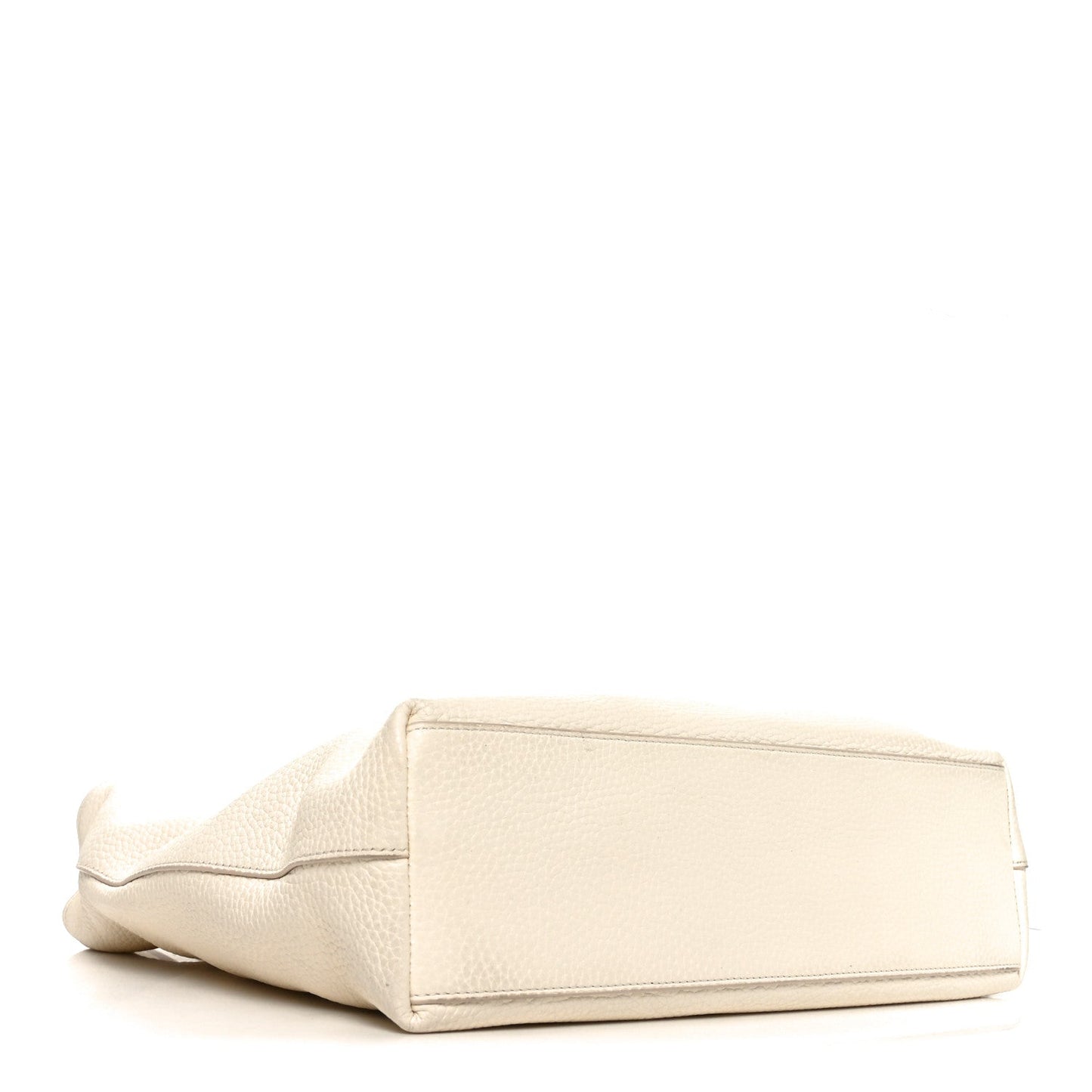 Grained Calfskin Medium Portfolio Tote Ivory