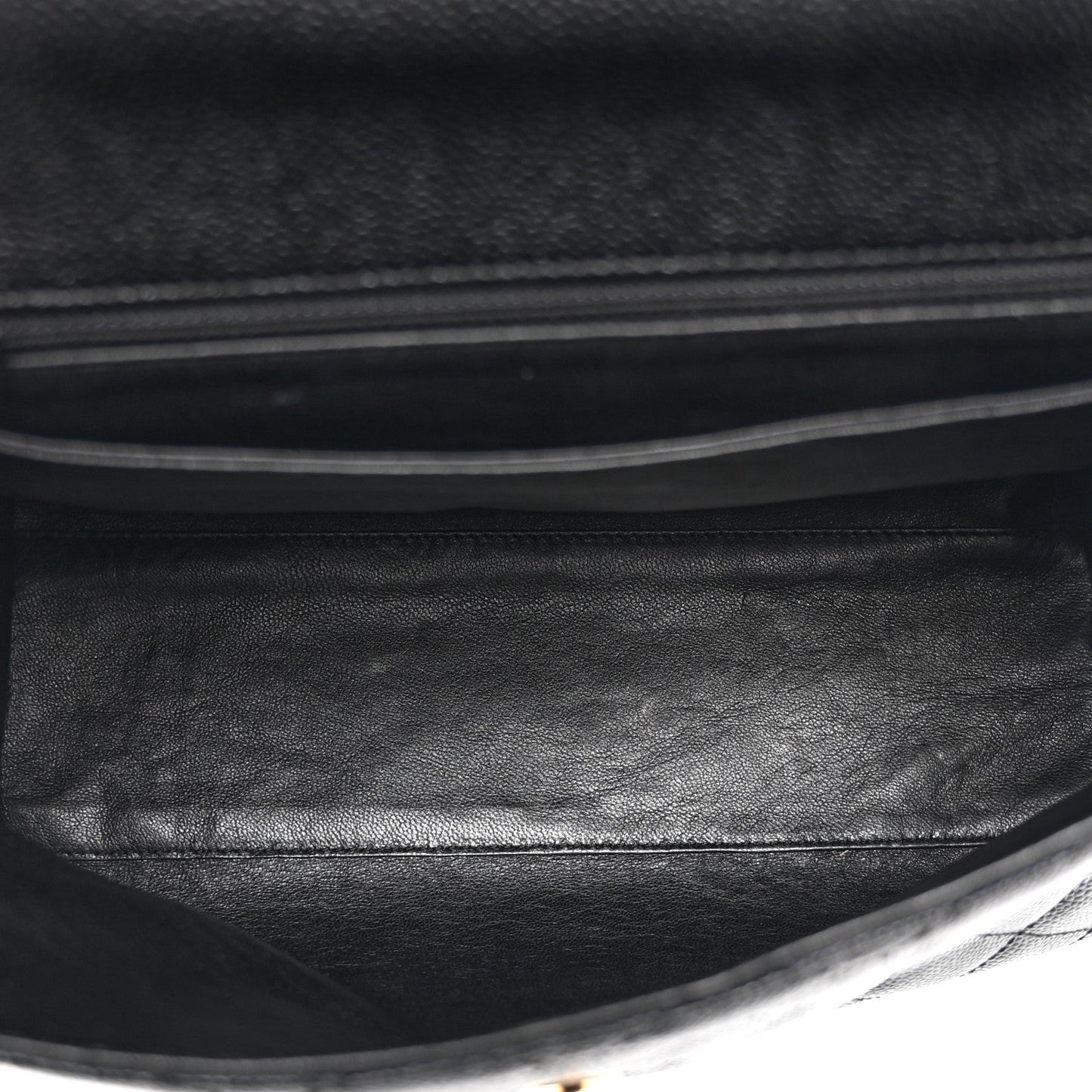 Caviar Quilted Jumbo Kelly Flap Black